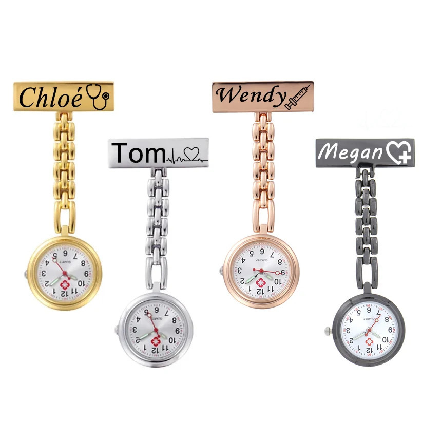 Personalized Carving of Your Name Midway Doctor Customized Clock Hospital Healthcare Pocket FOB Nurse Watch 241212