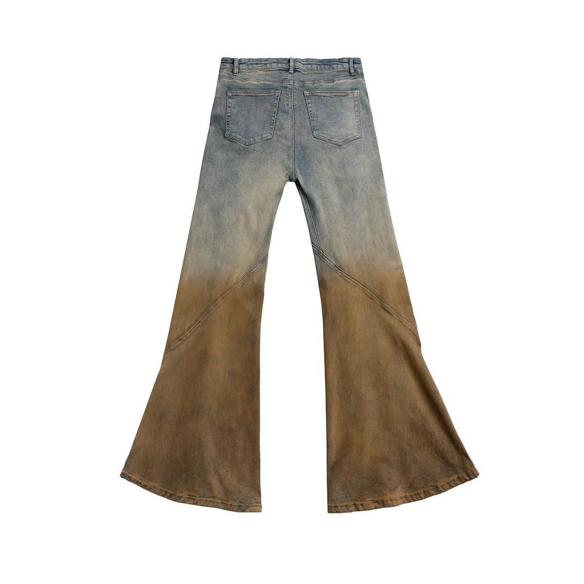Gradient Color Washed Casual Baggy Jeans Patchwork Boot Cut for Men and Women Streetwear Straight Pockets Loose Flare Pants 241213