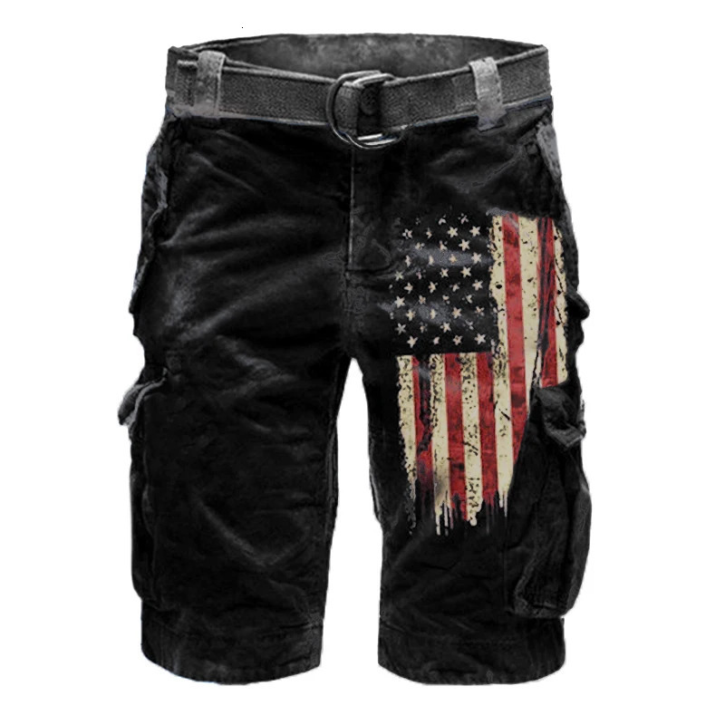 Mens fashion cover 3D printing s denim n multi pocket trend sales graphic casual shorts 241211