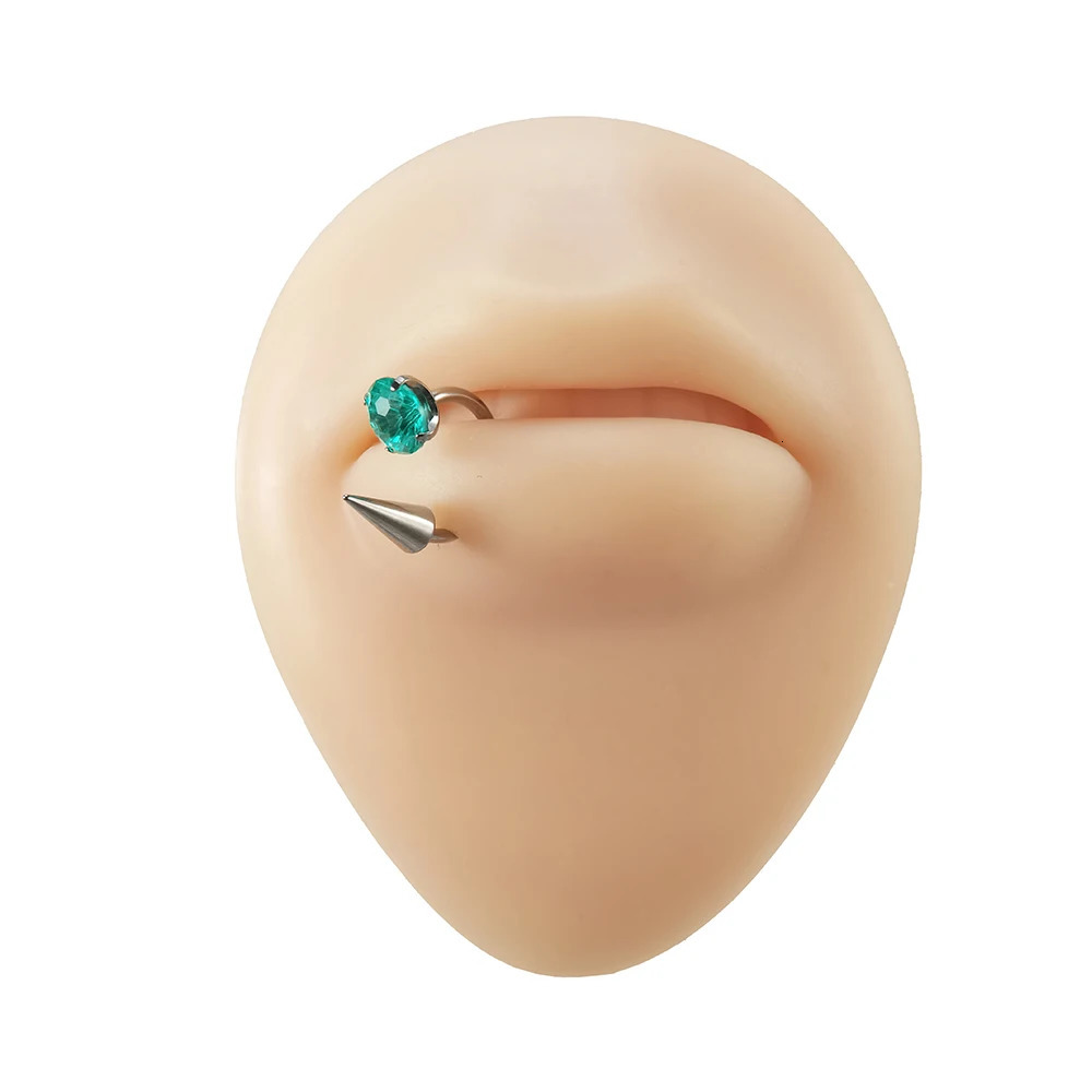 G23 Ear CZ Zircon Stone Lip Stud Labre Internally Thread Nasal nail Cartilage Piercing Jewelry 241214