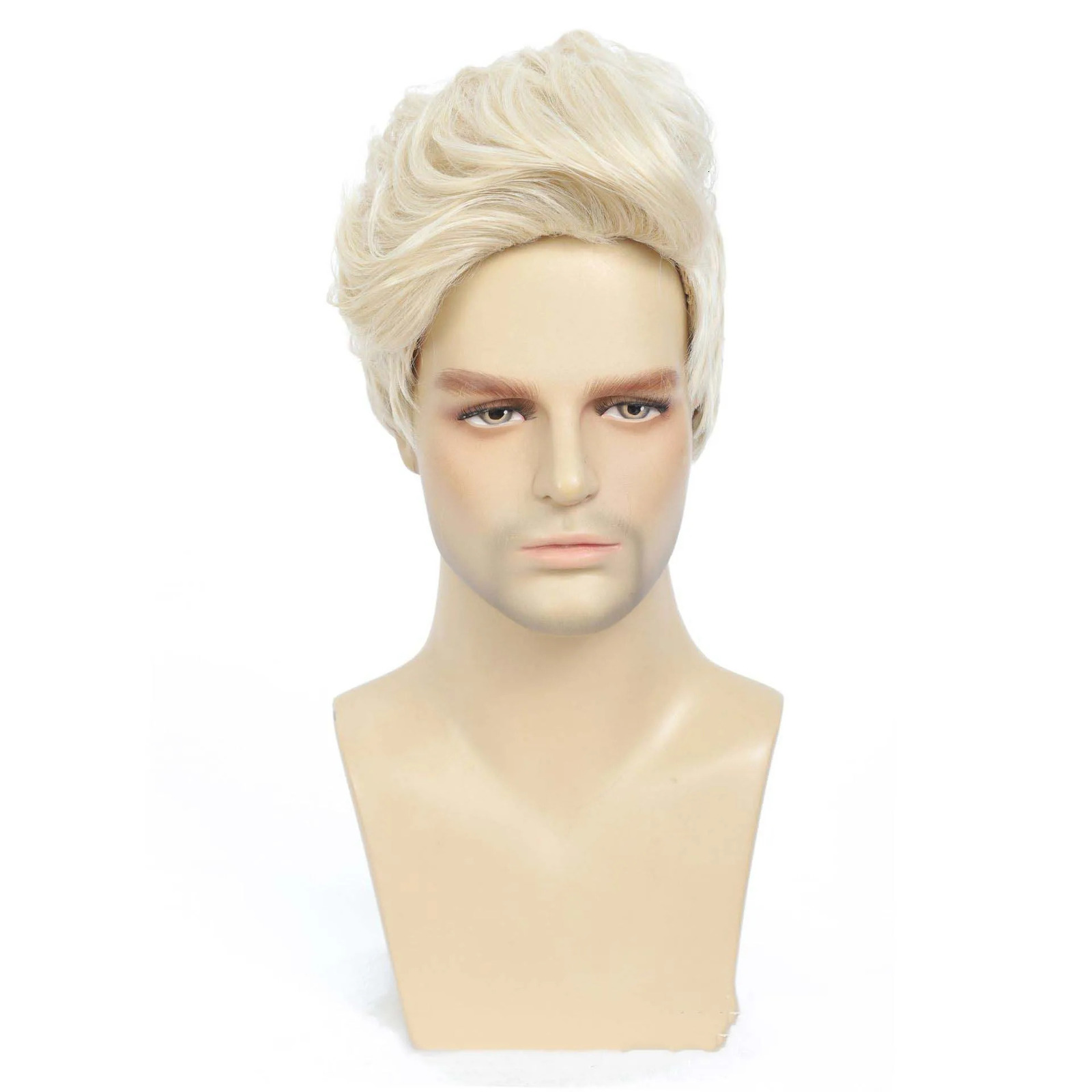 Synthetic Mens Wig Short Brown Wig Curly Haircut For Man Guys Daily Wear Natural Blonde false Hair Heat Resistant 241213