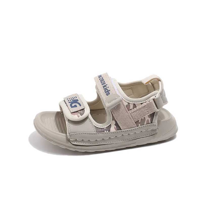 Sandals 2024 Little Boy Shoes Sandals Causal Camouflage Boys Beach Shoes Summer Black Beige Letter Printing Kids Children Sandals H04191 H241213