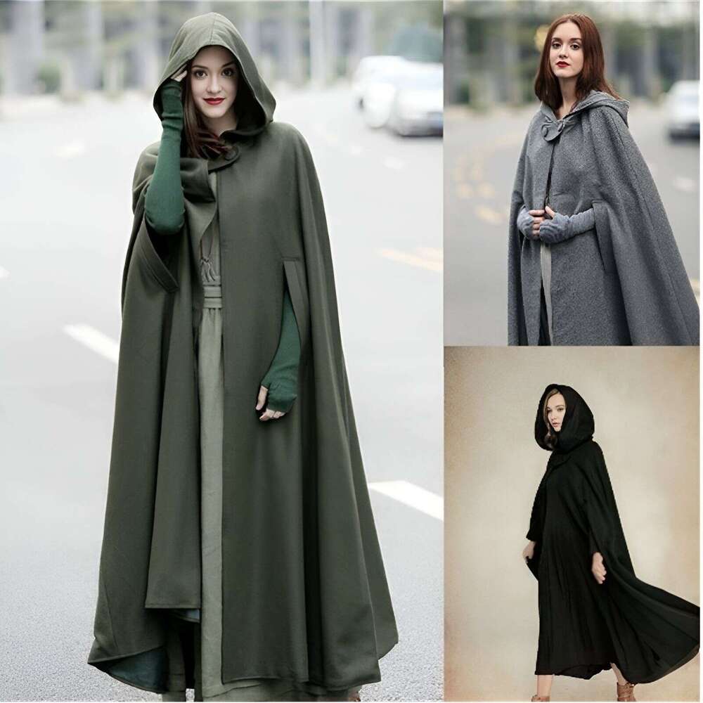European And American Five Color Hooded Shawl Extended Halloween Cloak Coat, Women's Fashionable Quality Classic Coat