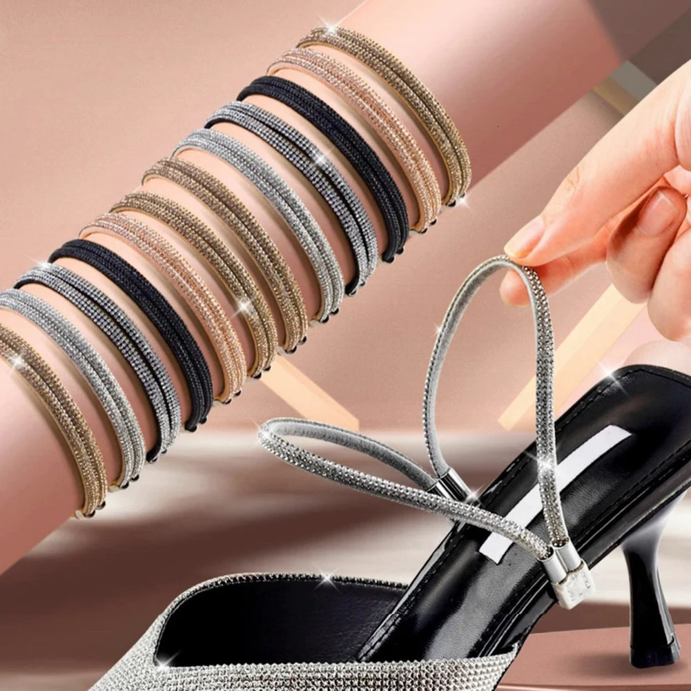Shoe Decorations Strap Shiny Rhinestone Fixed Loose Non Slip Straps For Shoes Decor 241213