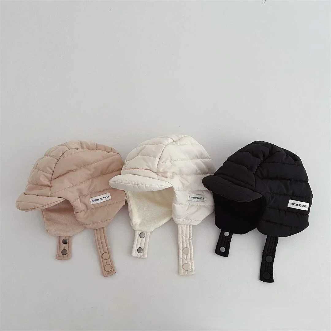 Korean baby hat boys and girls winter children thick windproof earmuffs children warm hats autumn cotton pads Lei Feng hat W241213