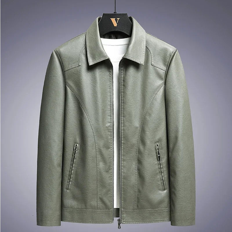 Men Outerwear Spring Autumn Style Comfortable Texture Leather Jacket Korean Version Plus Size Leather Jacket 241213