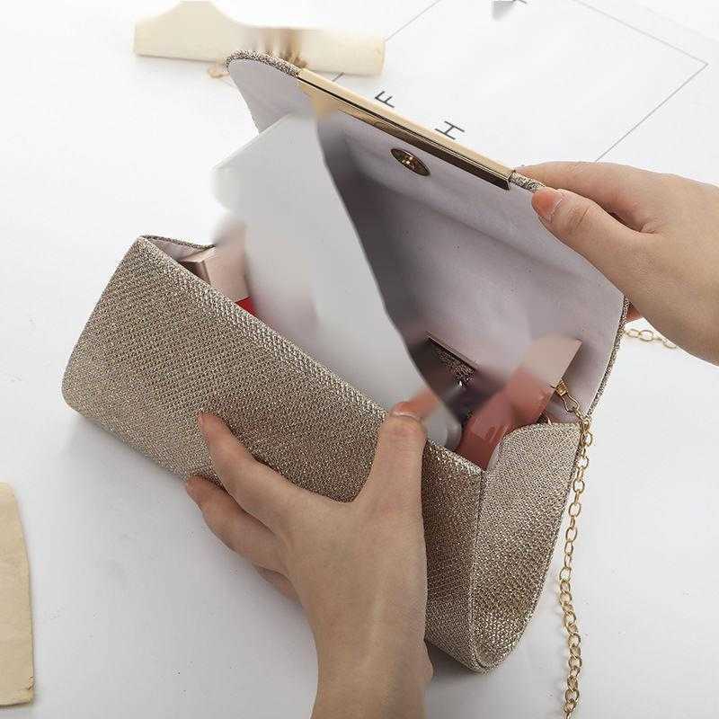 Clutch Bag Sequin Pleated Bag for Womens Evening Party Chain Strap for Womens Evening Party Banquet Bag Shoulder Bag 240920