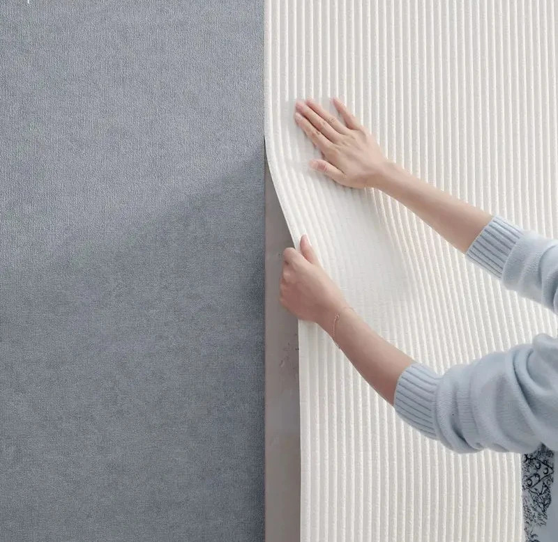 Thick self-adhesive wallpaper 3D moisture-proof wallpaper kitchen bedroom home decoration renovation white wall panel 241213