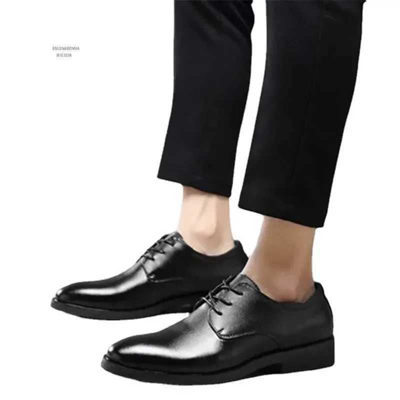 Leather Shoes for Men Formal Dress Wedding Flats British Style Casual Oxfords Non Slip Office Work Designer ShoesC241213