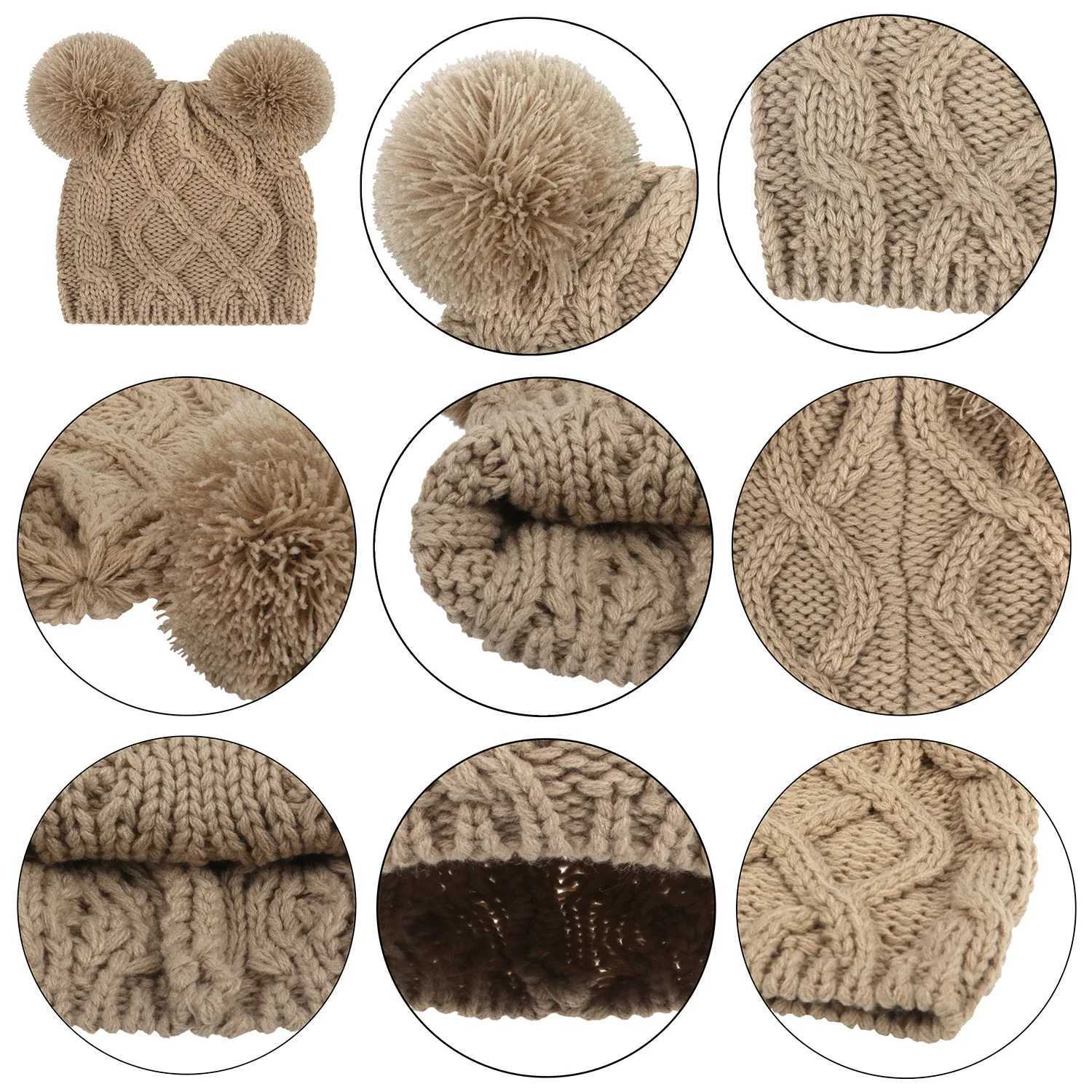 Newborn winter hat crochet solid baby bear ear baby hat girl boy baby hat 0-18M childrens new fluffy baby bean autumn W241213