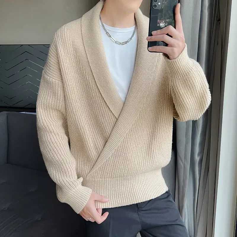 New Arrival New thick mens sweater Korean style Coats designer Y2k sportswear Jumpers fashionable knitted cardigan wool sweater loose fit cheap and op
