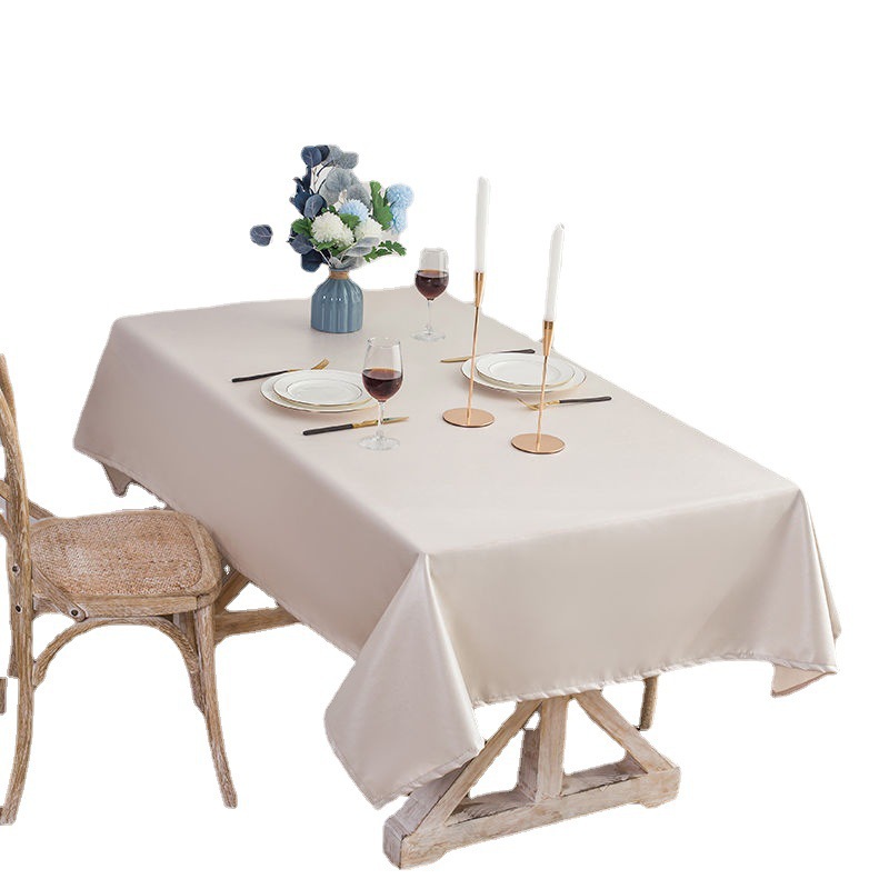 Solid Color Cotton Linen Tablecloth, Waterproof And Oil Resistant Rectangular Tablecloth LN1163