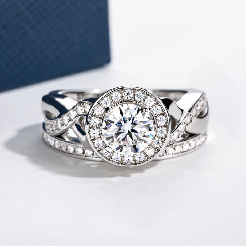 DEZO All S925 Silver Wedding Ring Sets for Women 10ct Main Stone Round Cut D Color GRA Certificate 241213