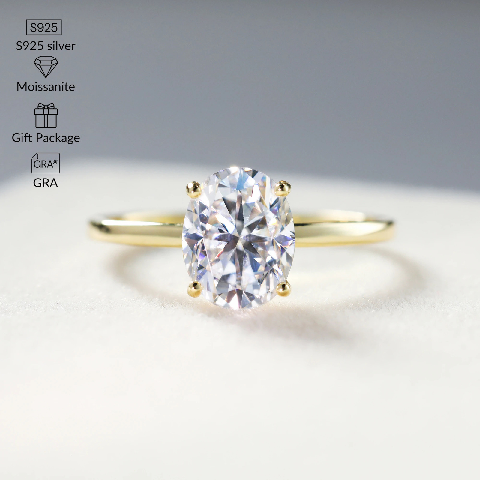 1ct - 3ct Real Ring Engagement Wedding Diamond Rings for Women 925 Sterling Silver High Quality Jewelry GRA 241214