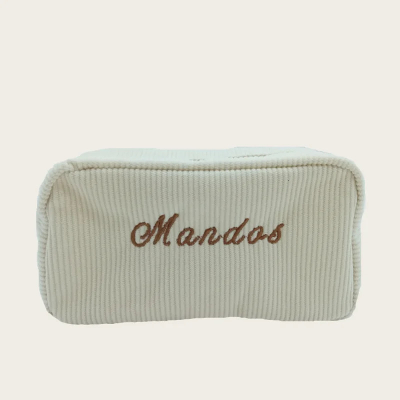 Personalized makeup bag named Corduroy bridal makeup bag travel multifunctional womens toilet customized storage bag 241212