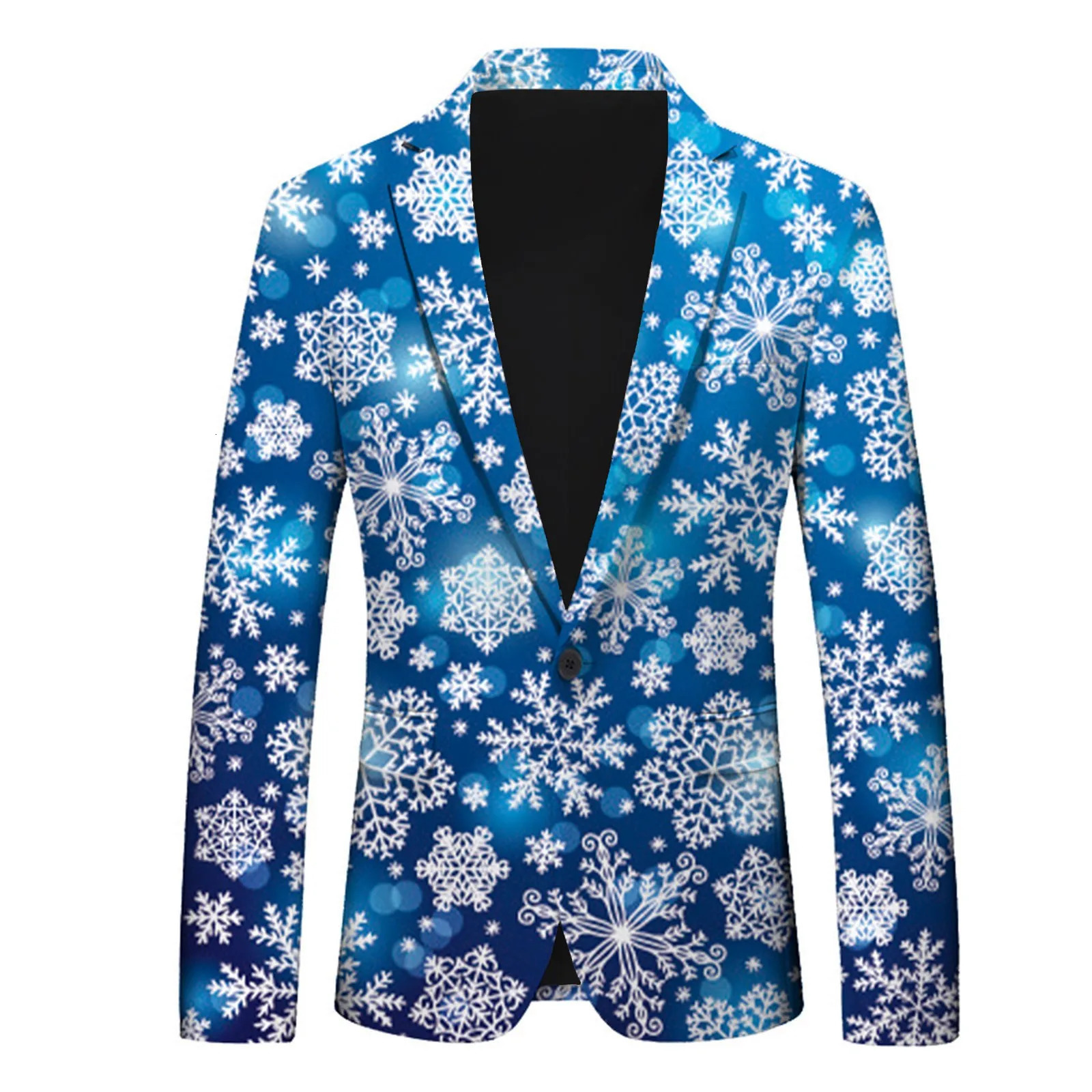 Fashion Santa Claus Print Suit Jacket MenS Christmas Coat Autumn Winter Men Blazer Jackets For Party 241211