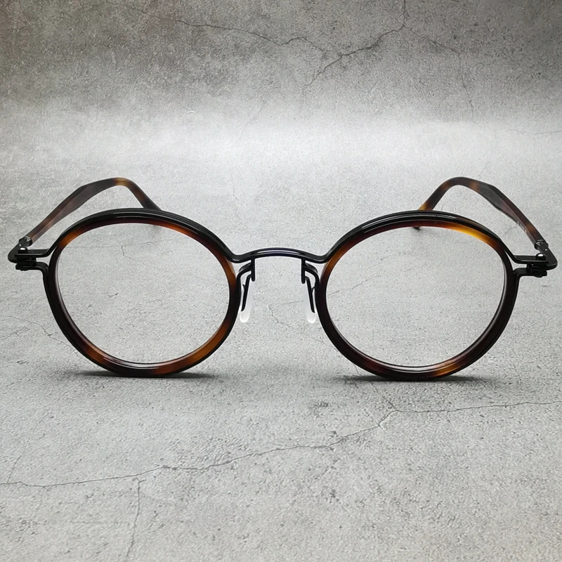 Japanese Hollow n Acetate Round Glasses Frame Men Women HandMade Eyeglasses High Quality Spectacles Frames 241213