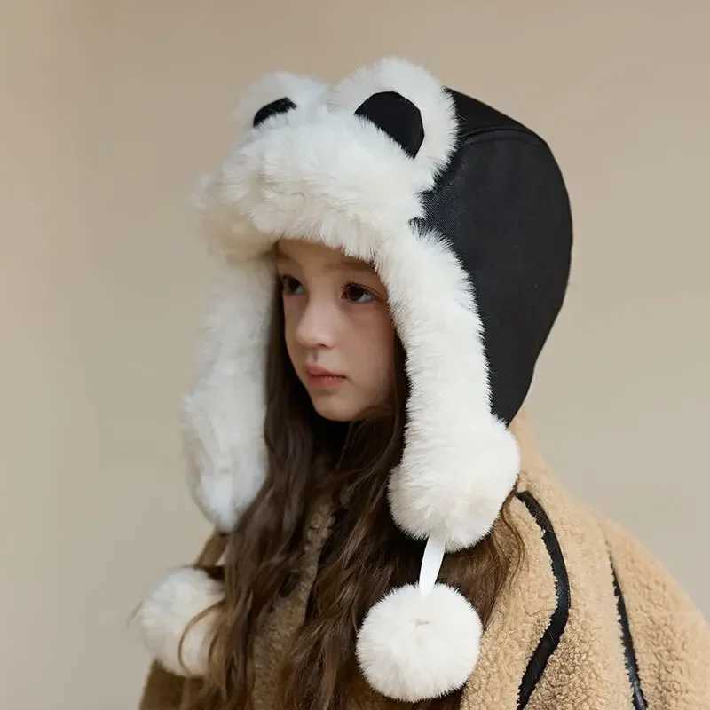 Winter Childrens Hat Bear Ear Sheepskin Hat Hot Thick Ear Protection Bear W241213