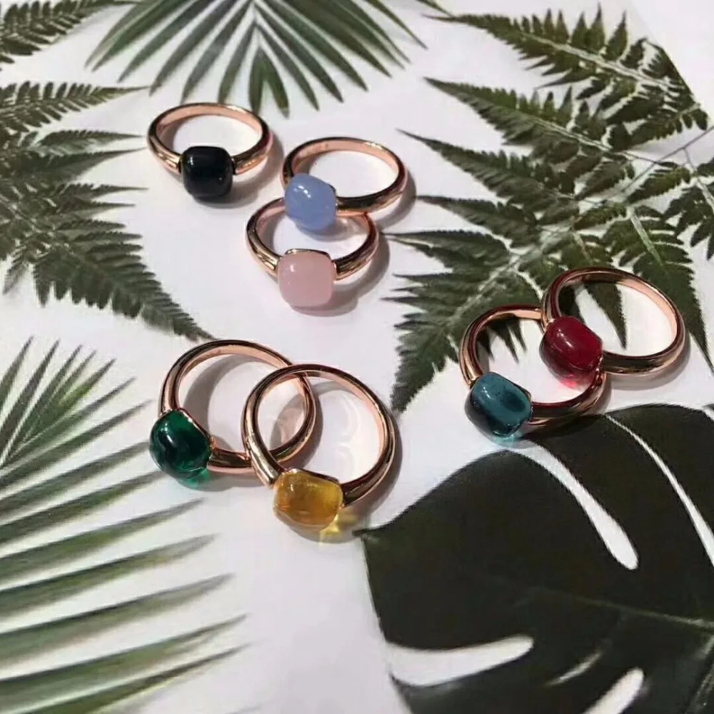 Classic Water droplets Candy Style Ring 8 Color Real Crystal Drop Rings For Women Fashion JewelryDJ1153 241214