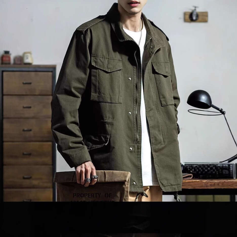 American Heavy Industry Retro Workwear Men's Long Sleeved Loose Jacket