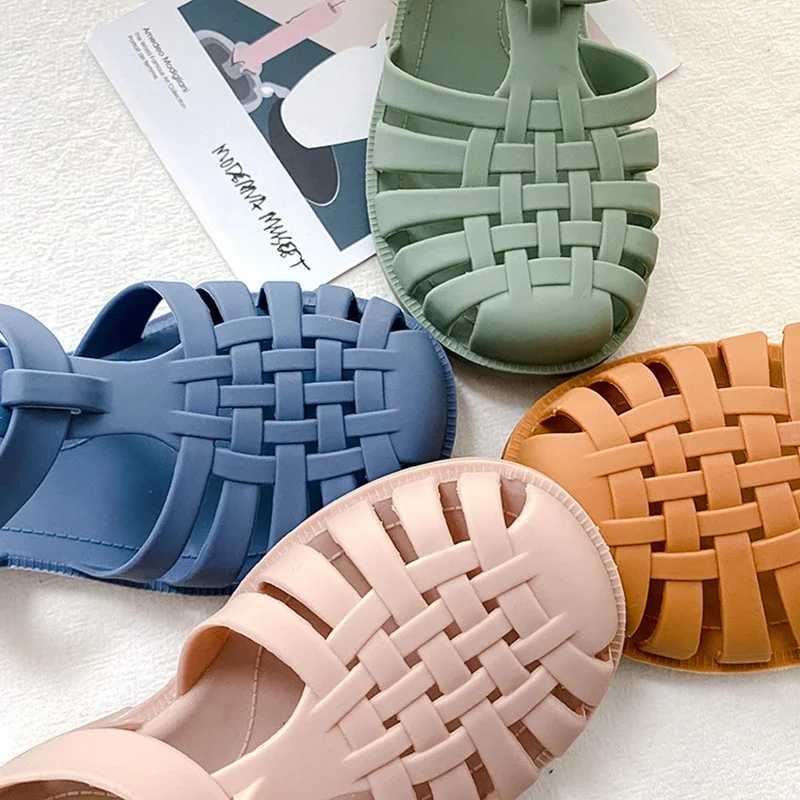 Sandals Baby Gladiator Sandals Casual Breathable Hollow Out Roman Shoes PVC Summer Kids Shoes 2022 Beach Children Sandals Girls H241213