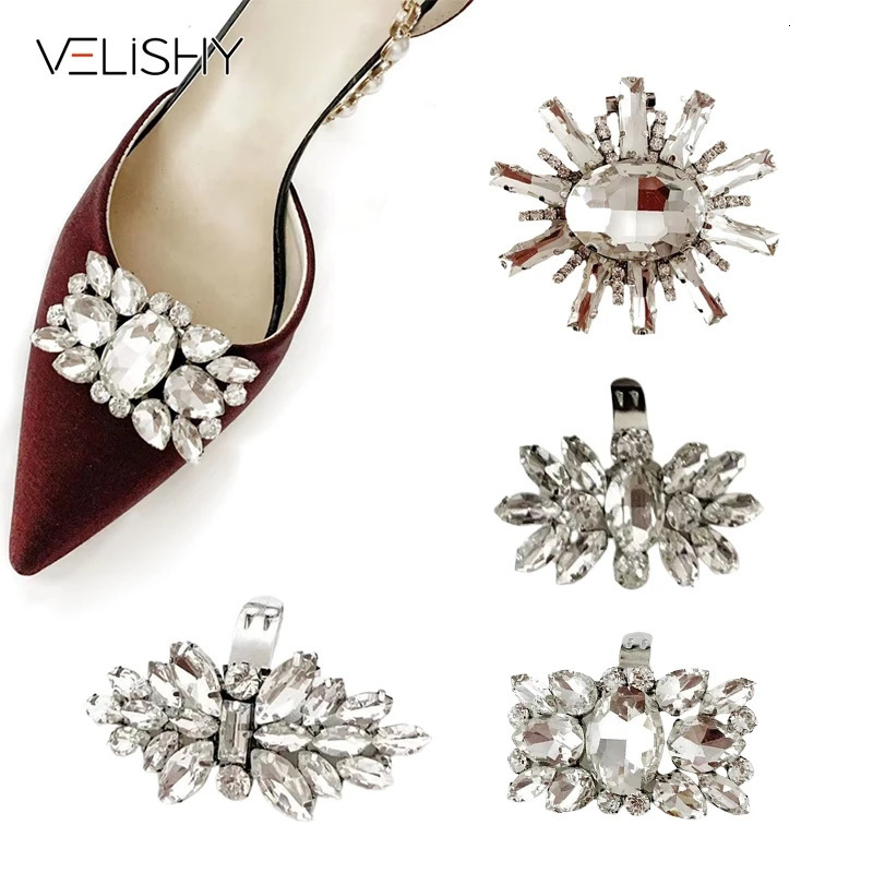 Removable shoe clip high heels charming jewelry shoe decoration DIY rhinestone bridal shoe accessories womens shoe buckle 241213