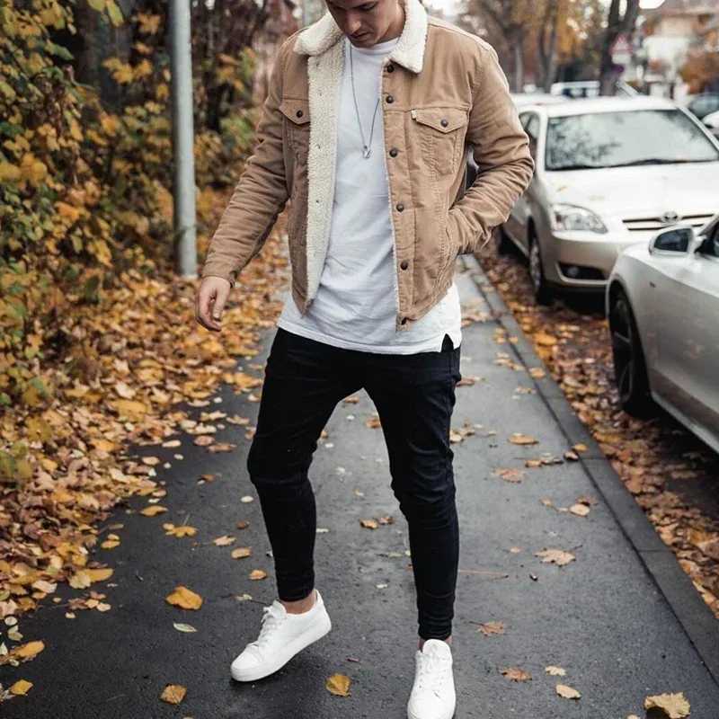 2024 Autumn/Winter Mens Jacket Fashion Cotton Blended Jacket Warm Mens Fur Collar Uniform Jacket High Quality Mens Wear W241213