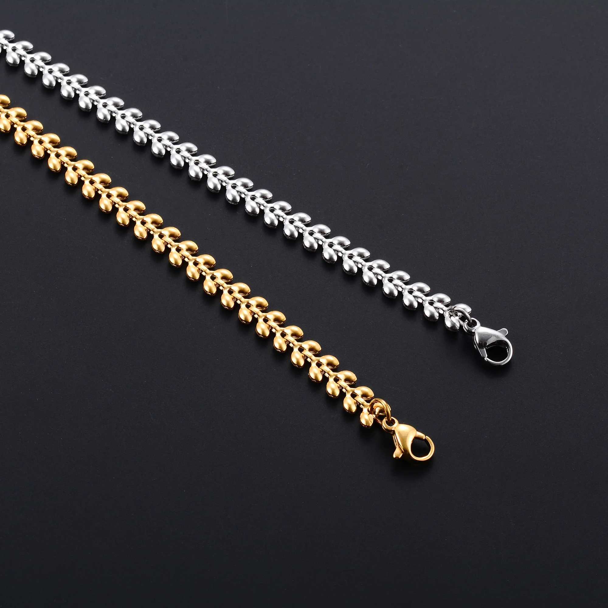 Bracelet Stainl Steel for Women Wheat Link Hand Chain with Extender Gold Color Plated Bangle Anklet Ladies Jewelry AccoryXJ241214