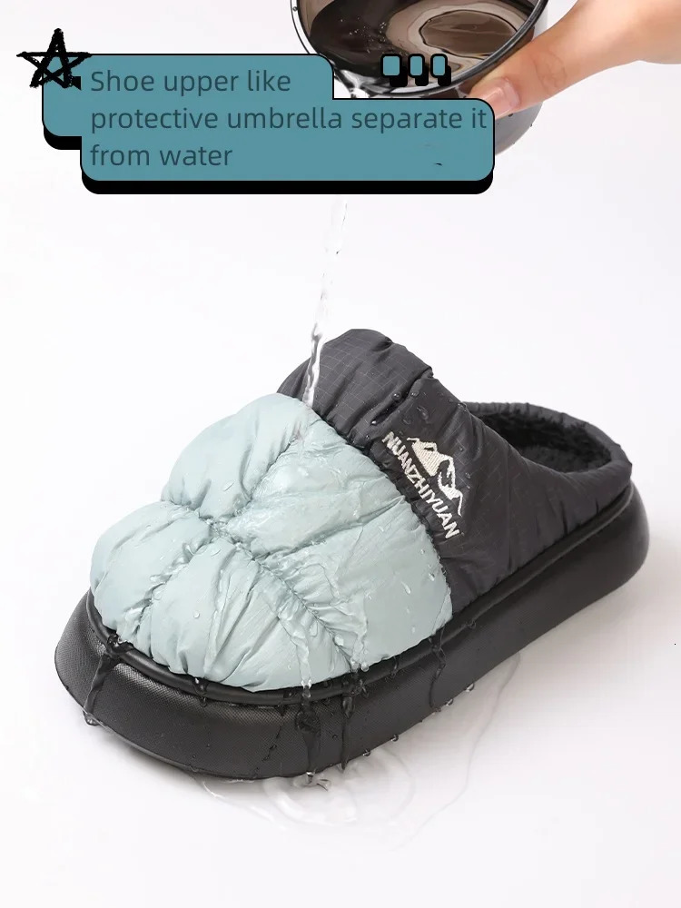 Women Winter Waterproof House Slippers Men Casual Home Indoor Plush Warm Shoes Couple Cozy Antislip Outdoor Versatile Footwear 241214