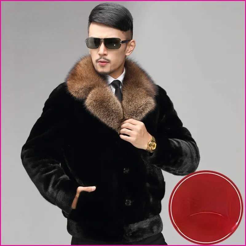 2022 Winter Mens Artificial Mink Coat 2022 casual plus size solid color jacket warm and fashionable ultra-thin jacket Z86 W241213