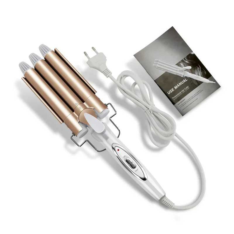 Portable electric hair curling iron Chicken rolls ceramic three barrel hair curling tool PTC heating curler W241214