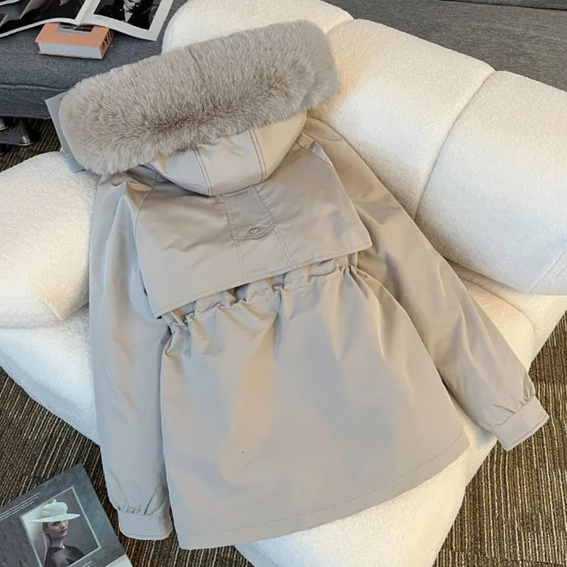 Winter Parkas jacket womens Korean style loose hooded thick warm casual cotton lined coat top 241212