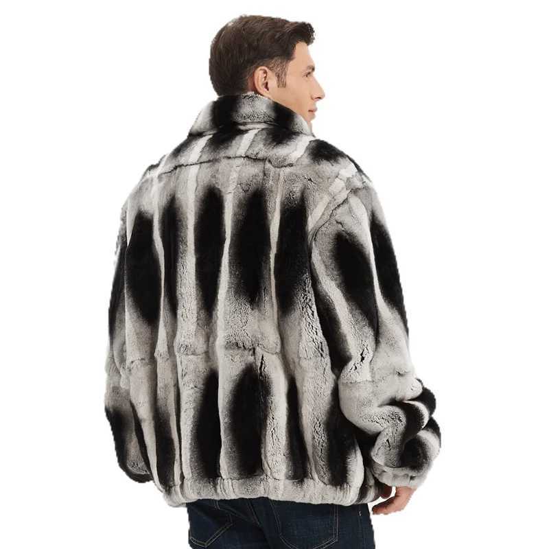 2024 Mens Genuine Rex Rabbit Fur Coat Mens Winter Genuine Fur Mens Winter Jacket W241213