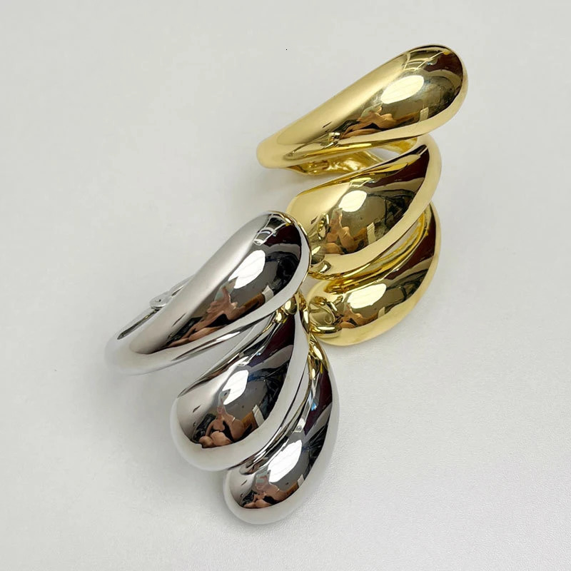 Fashion Lrregular Geometric Spiral Bracelet For Women Metal Hollow Chunky Water Drop Open Bangle Bracelet Jewelry Accessories 241213