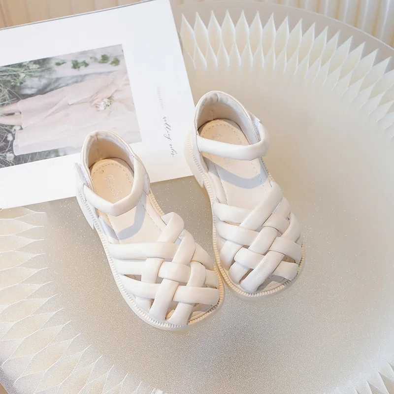 Sandals Children Sandals Girls Summer Hollow Out Roman Shoes 2024 Students Low Heel Gladiator Beach Shoes Weave Toe Girl Footwear H04193 H241213