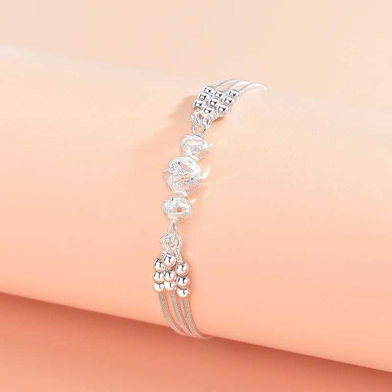 Luxury 925 Sterling Silver Bracelet for Woman Vintage Original Lucky Beads Ball Adjustable Bracelets Designer Jewelery GiftsXJ241214