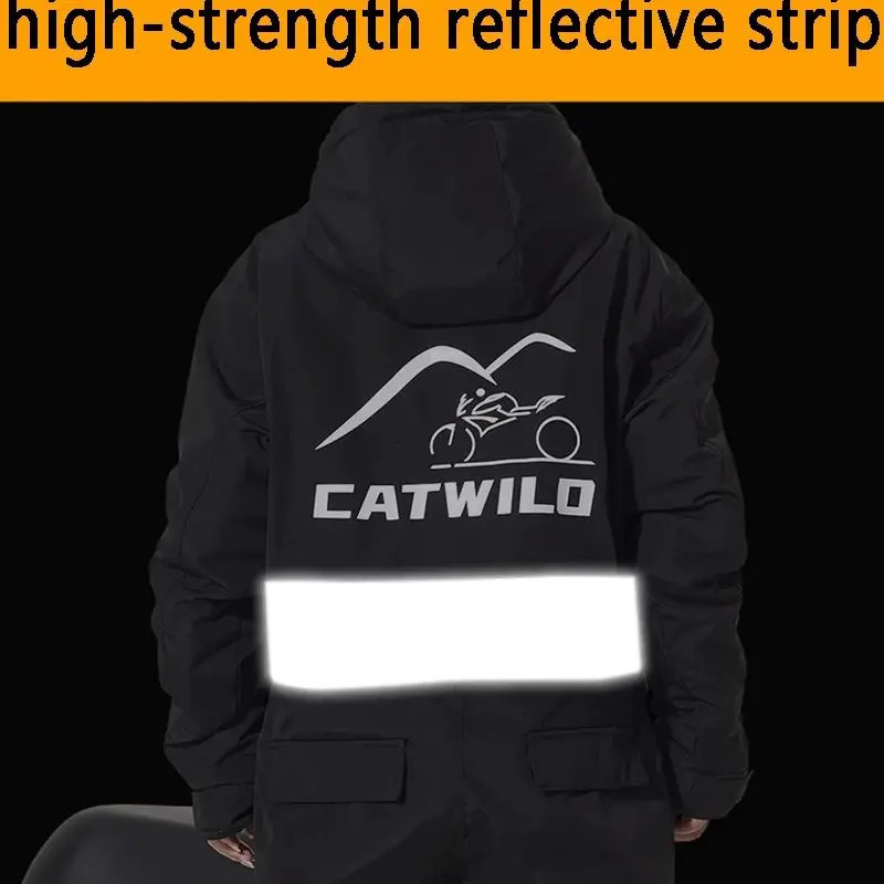 Motorcycle Jacket Winter ColdProof Windproof Suit Motorcycle Cross-country Equipment Mens and Womens Ski Fishing Suit Velvet 241213