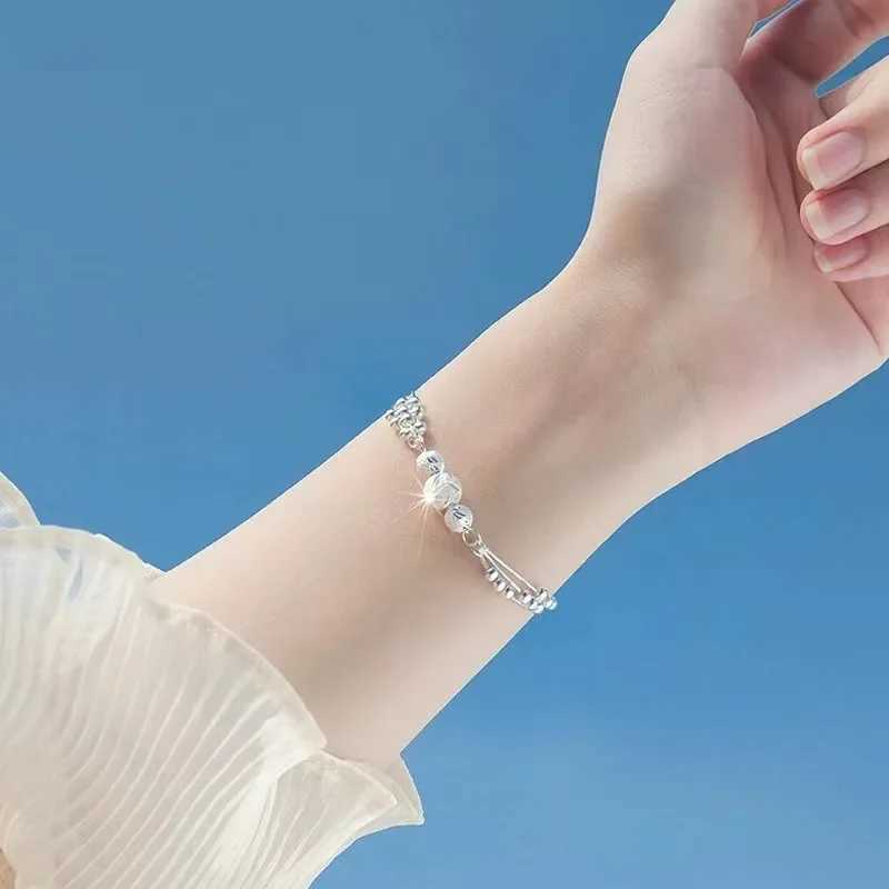 Luxury 925 Sterling Silver Bracelet for Woman Vintage Original Lucky Beads Ball Adjustable Bracelets Designer Jewelery GiftsXJ241214