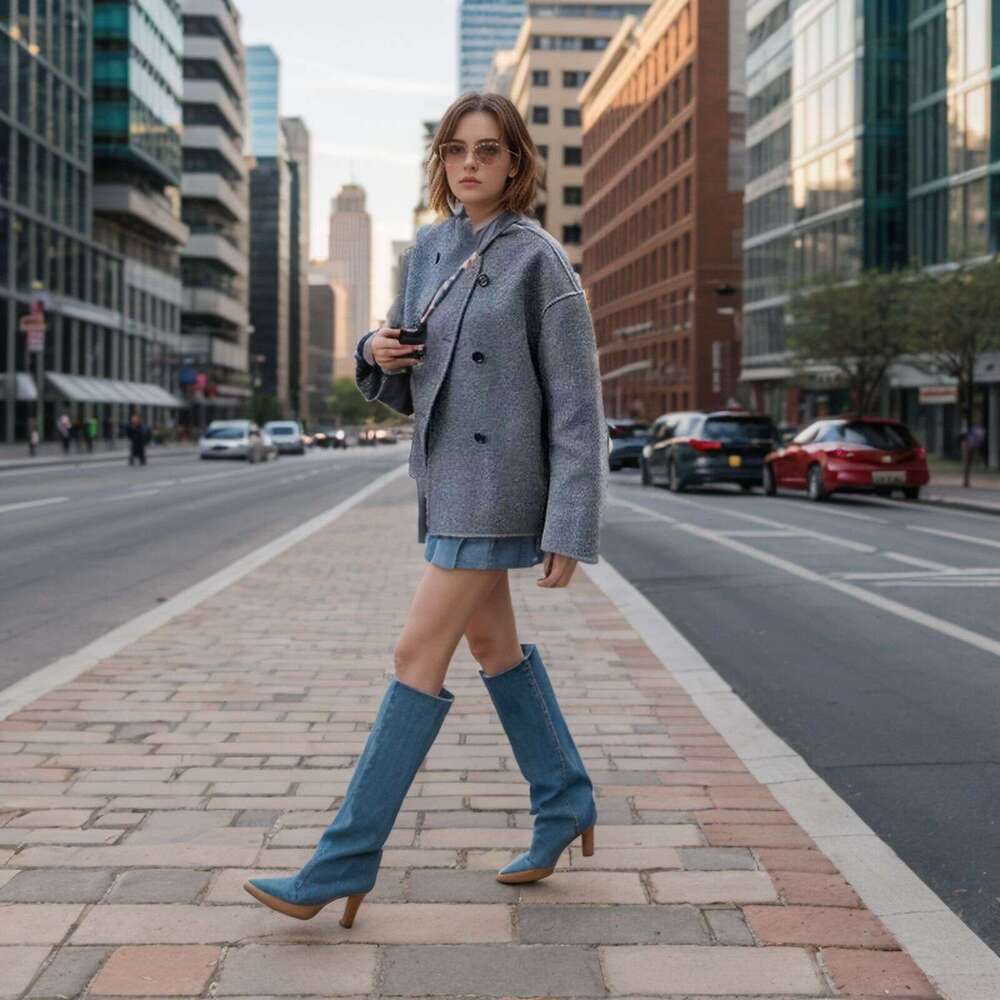 Double Breasted Solid Color Woolen Coat For European And American Foreign Trade, Casual Temperament, British Style Versatile Top, Fashionable Quality,
