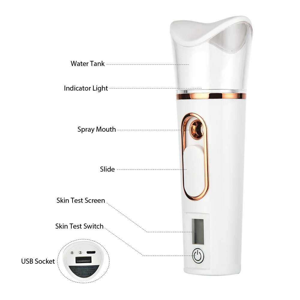 Mini Nano Facial Spray Facial Handheld Portable Sprayer Water Replenishment Instrument Hydration Humidifier Skin Care 241213
