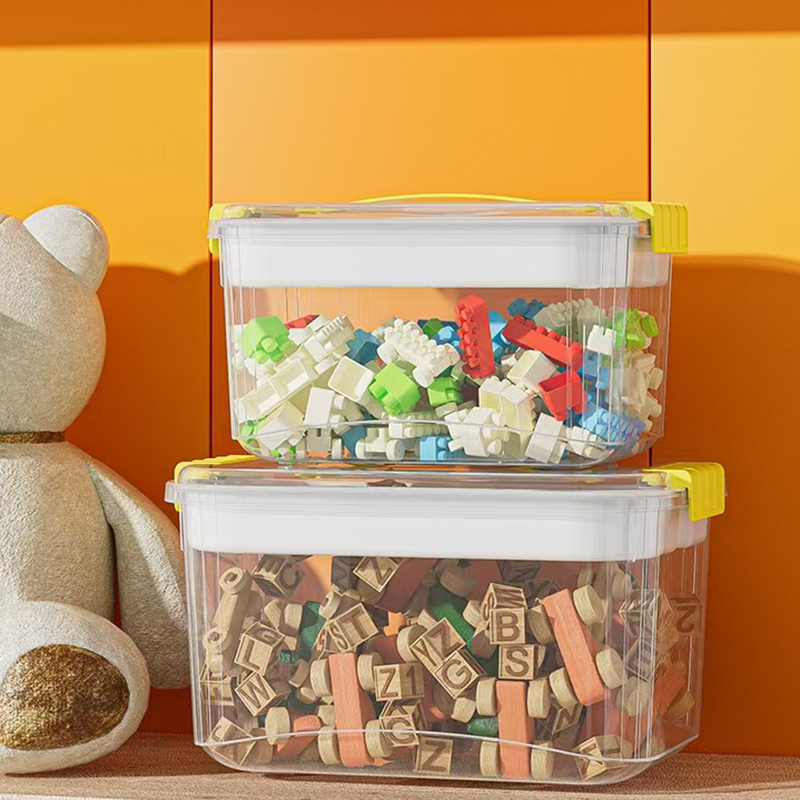 Best-Selling High Quality Children's Foldable Storage Container Stackable Toy Organizer with Transparent Bottom Cover