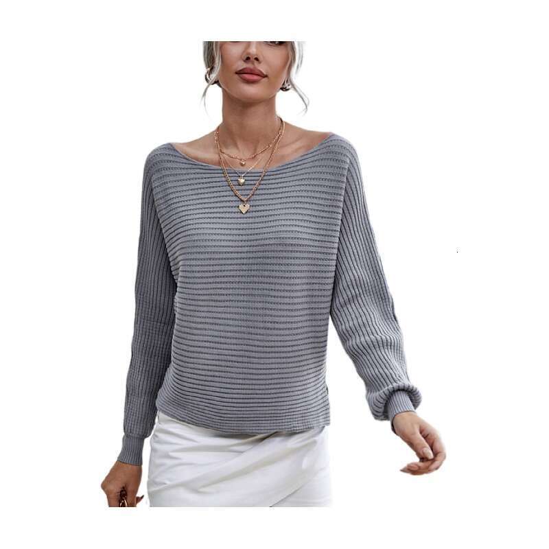 2024 and American Autumn/Winter Fashion Women's Wear Sexy Hollow Out Shoulder Long Sleeve Inner Loose Sweater European Top for Women