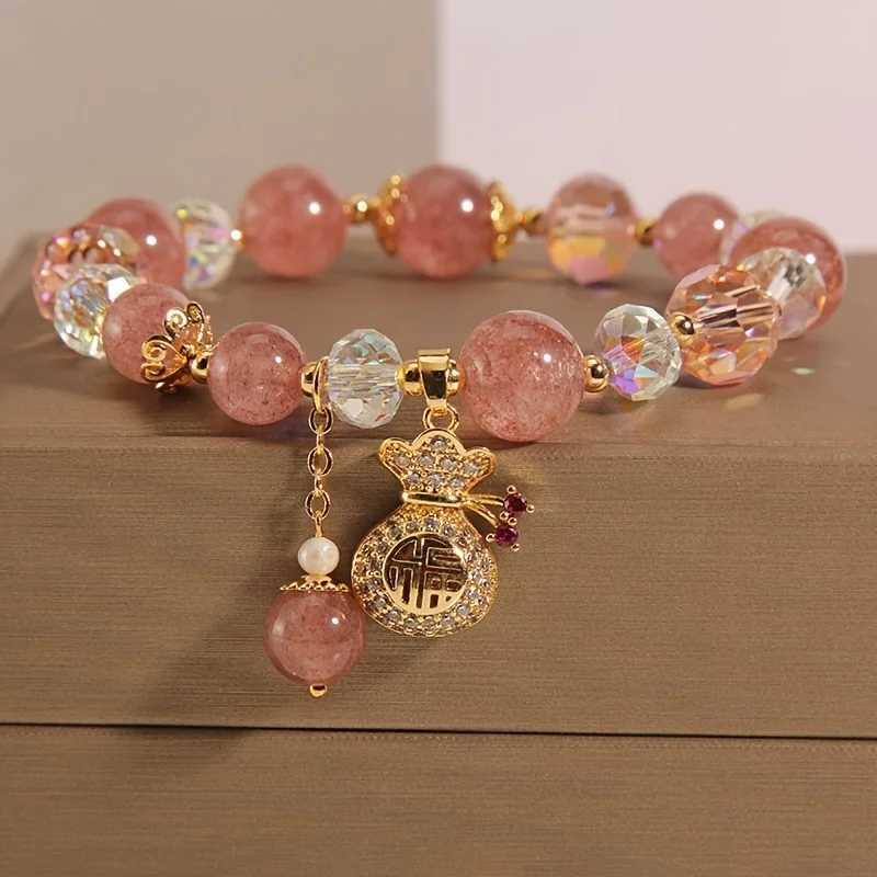Fashion Sweet Pink Crystal Beads Bracelet for Women Men Attract Money Wealth Good Luck Bracelet Friendship Jewelry Birtay GiftXJ241214