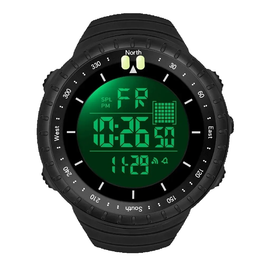 SYNOKE Outdoor Sports Multifunctional Waterproof Shock Resistant Large Screen Display Luminous LED Digital Watch For Men