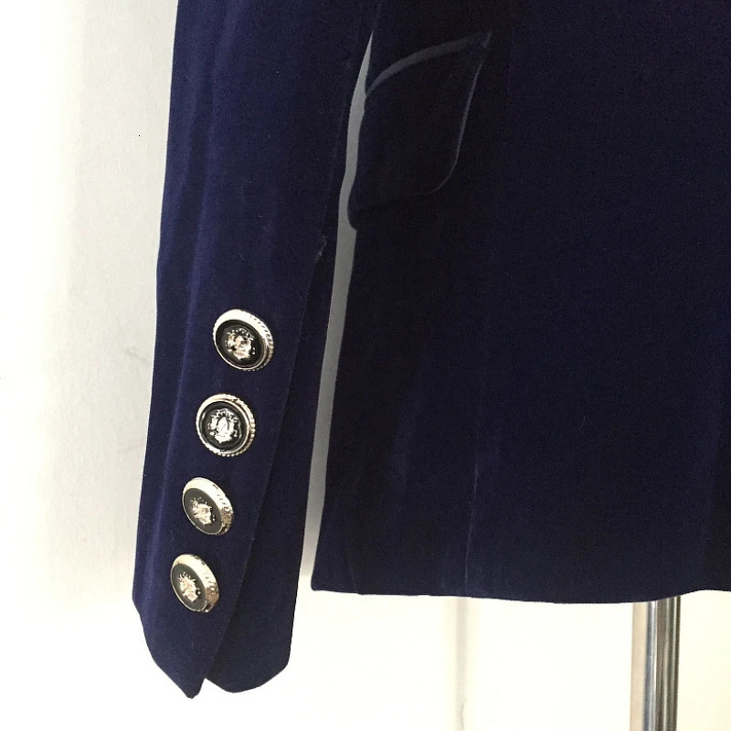 Dark Blue Black Blazer Women Spring Autumn Long Sleeve Velvet Coats Shawl Collar Single Button Blazers Jacket Coat Female 241209