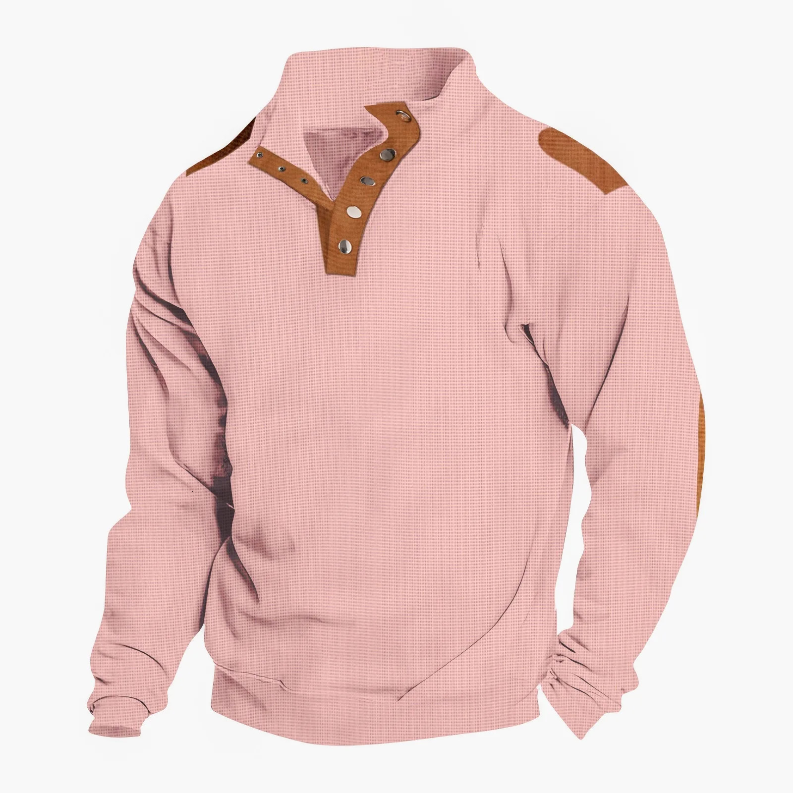 Spring and autumn mens fashion embroidery solid color button sports casual comfortable stand collar long sleeve polo shirt 241213