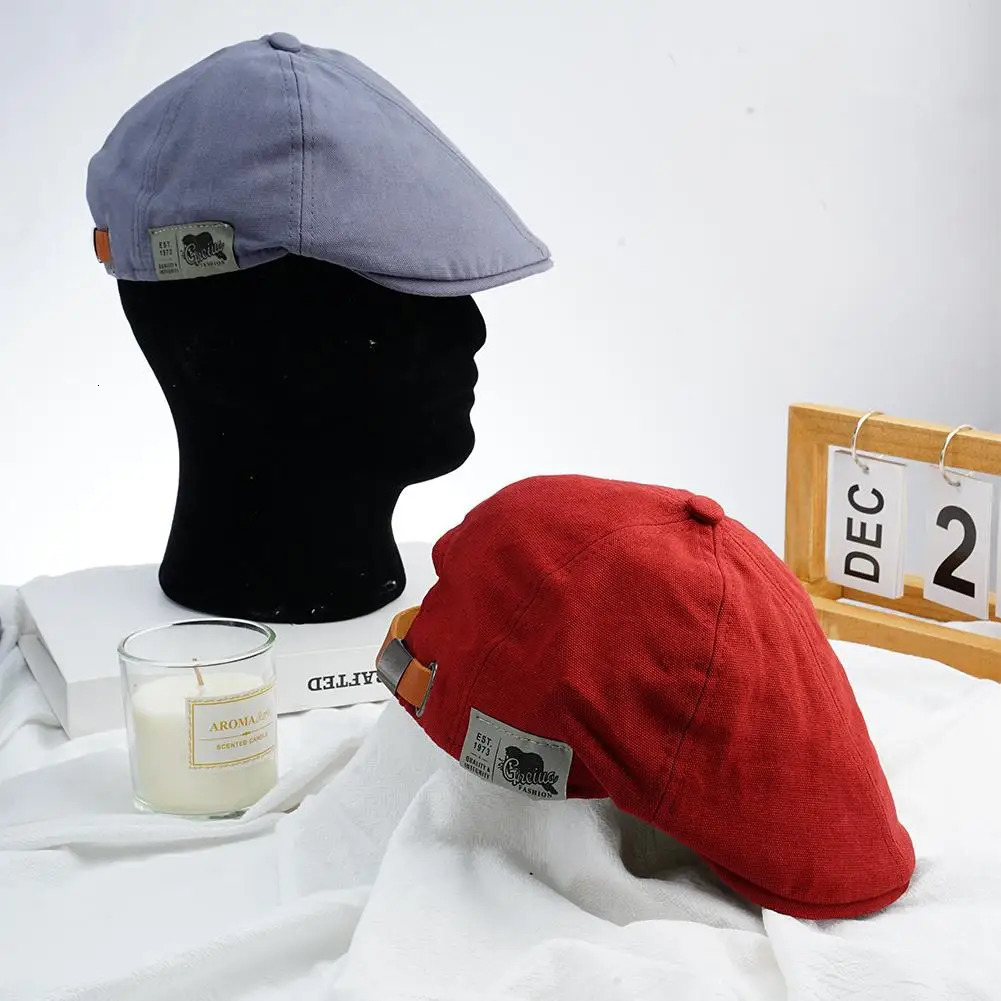Vintage Cotton y Blind Hat Mens and Womens Beret British Western Ivy Classic Winter Retro Linen Flat 241210