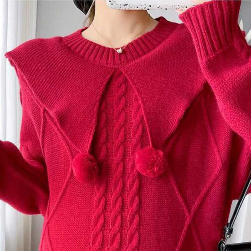 Mid Length Materni Fall Winter Sweaters Dresses Elegant Oversize Warm Pregnant Wear Fashion Korean Version Breastfeeding DressXJ241213