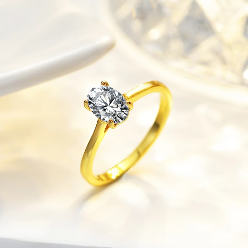 Oval 1 Carat S925 Sterling Silver Ring Women Engagement Wedding Jewelry 241213