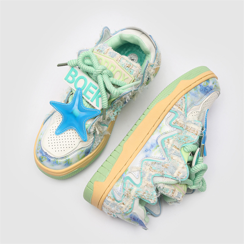 Men Women Casual Shoes:Fashion Design Sense Versatile Couple Shoes Thick Sole Leisure Style,Green/Light Green/Purple,Free shipping